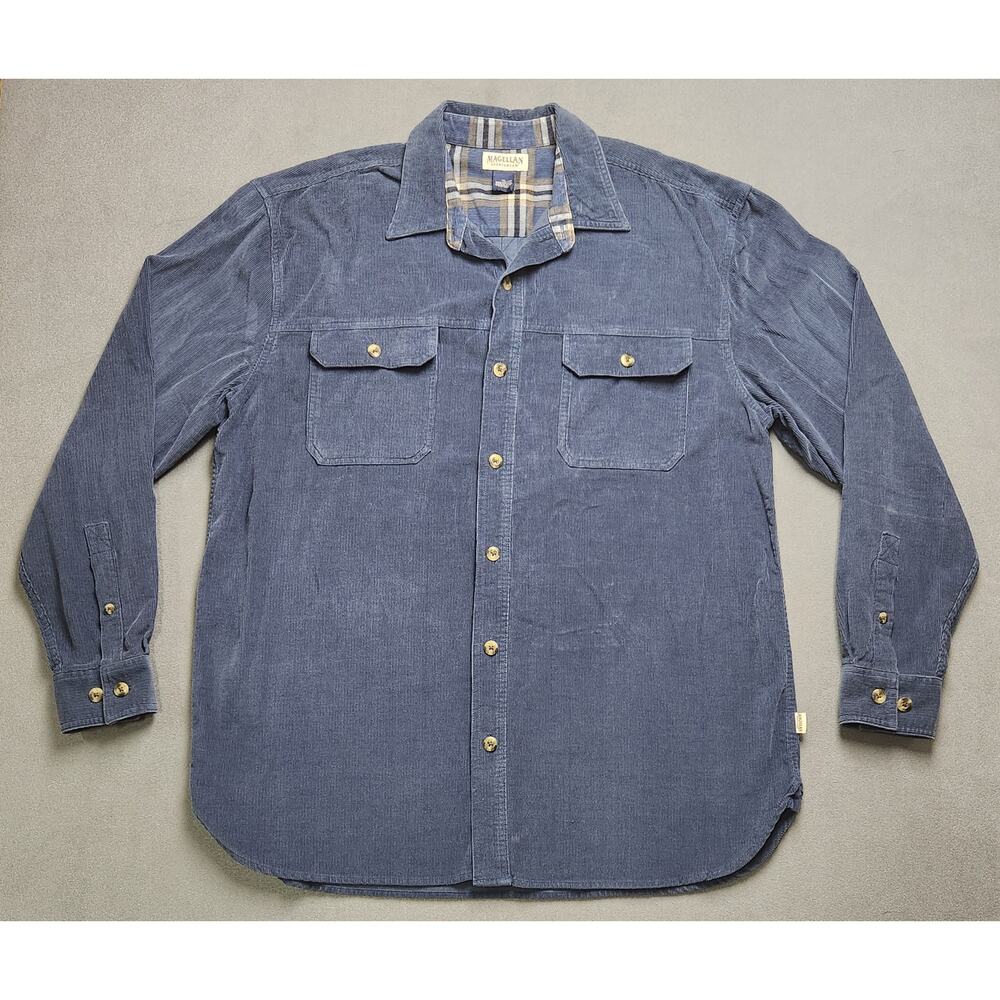Magellan Sportswear Mens XL Shirt Button-up Long‎ Sleeve Curduroy Workwear Chore